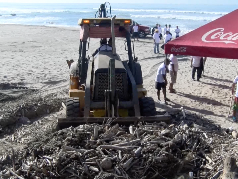Restauranteros y hoteleros limpian playas en Troncones