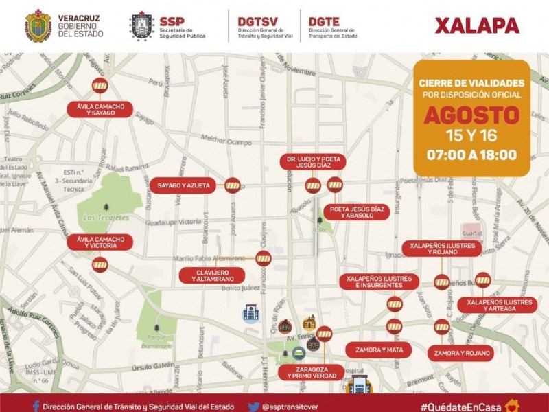 Restringen vialidades en Xalapa