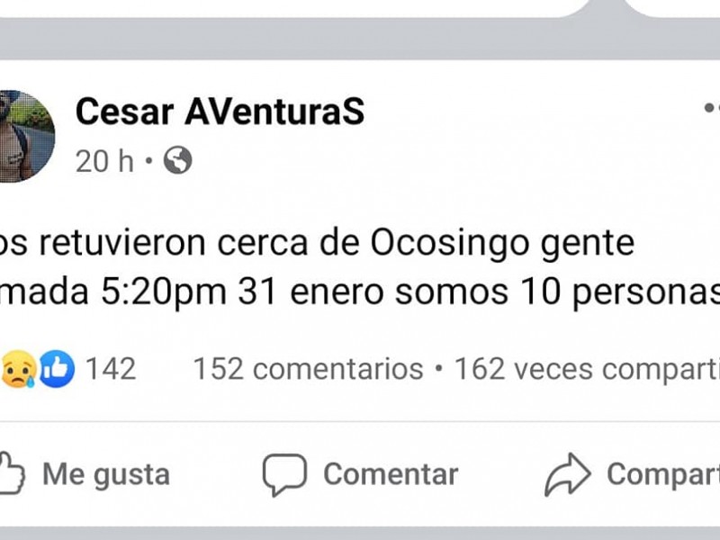 Retiene grupo armado a una decena de turistas en Ocosingo