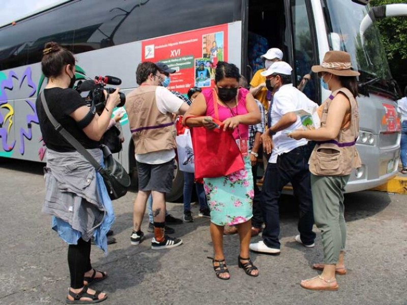 Retienen en Suchiate a caravana de madres de desaparecidos