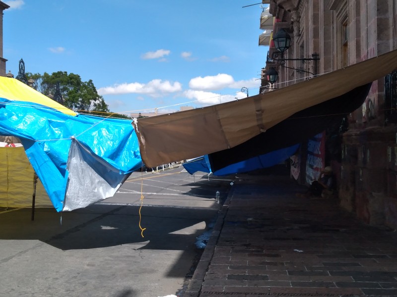 Retira CNTE Poder de Base plantón en Centro de Morelia