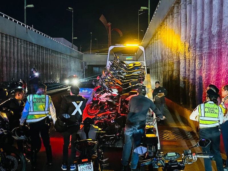 Retiran 81 motocicletas irregulares tras rodada masiva en Zapopan