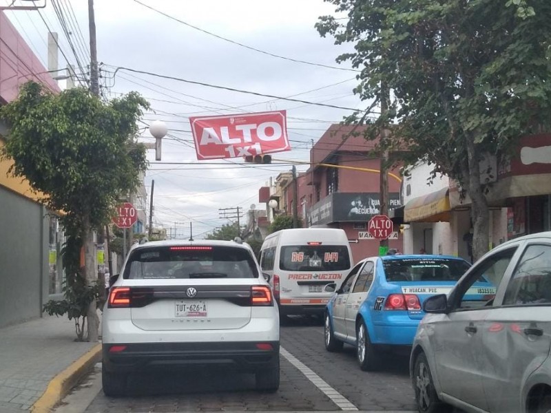 Retiran el 1x1 en la 2 Poniente y 2 Norte