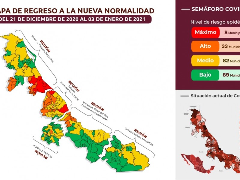 Retorna Veracruz a semáforo Amarillo