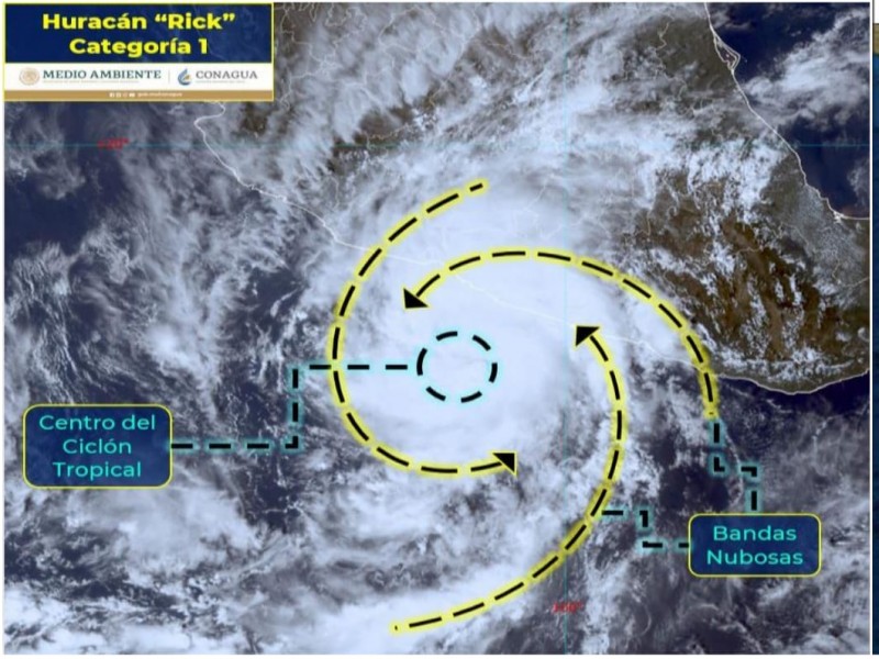 Rick se desplaza lentamente, pronostican lluvias fuertes en Guerrero