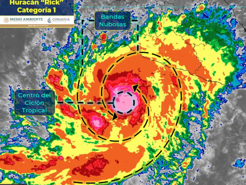 “Rick” sería huracán categoría 2  la madrugada del domingo