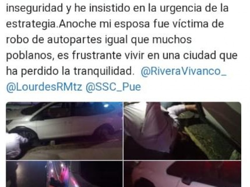 Roban autopartes a esposa del Regidor Enrique Guevara