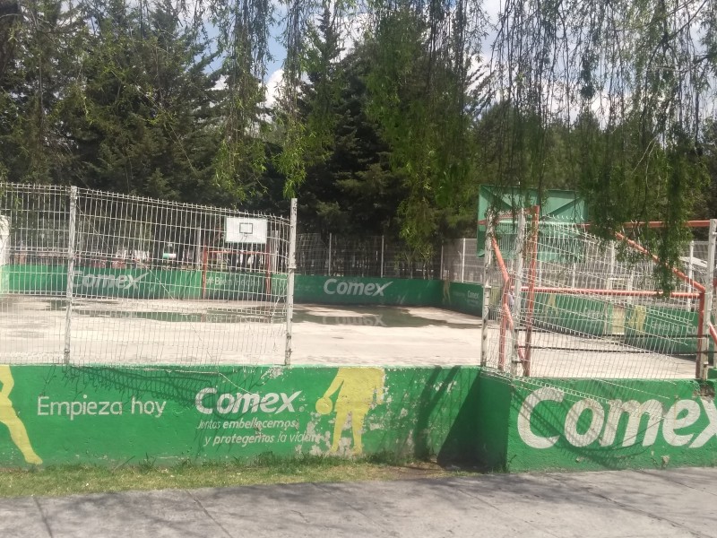 Roban rejas de canchas en parque Vicente Guerrero