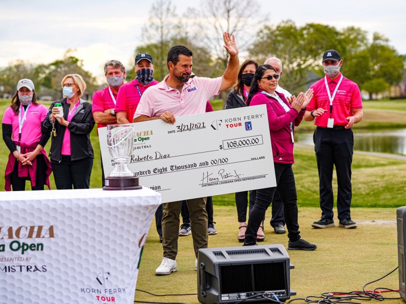 Roberto Díaz, golfista veracruzano, gana el Luisiana Open