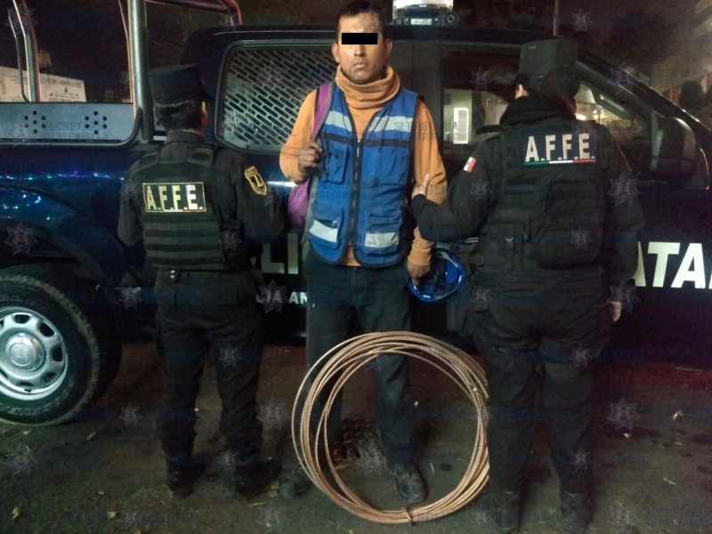 Robó cable del tren Interurbano México-Toluca