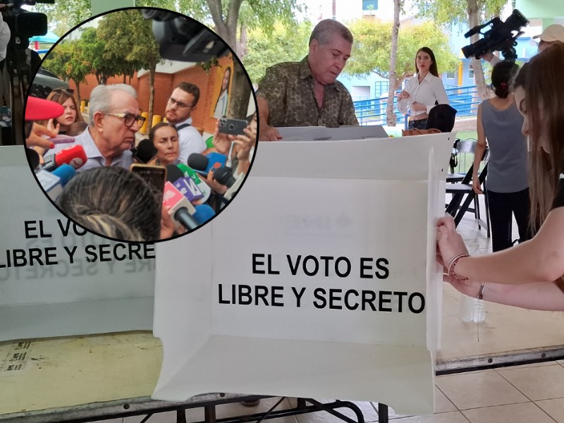 Rocha Moya se retira sin votar; su casilla no estaba instalada