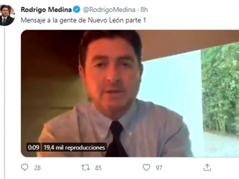 Rodrigo Medina reaparece y niega acusaciones