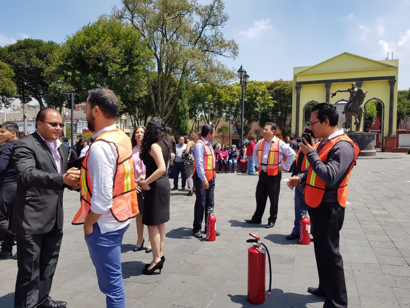 Saldo blanco durante simulacro de la UAEM