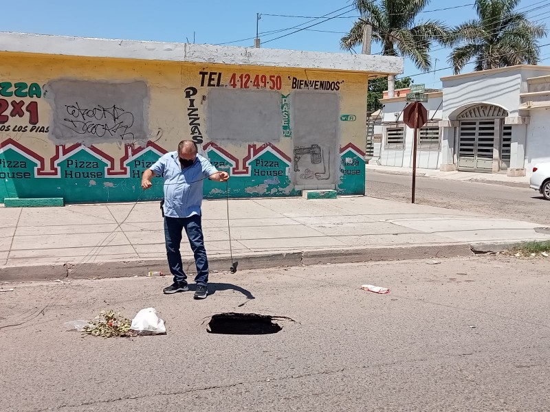 Sale otro socavón en Ciudad Obregón