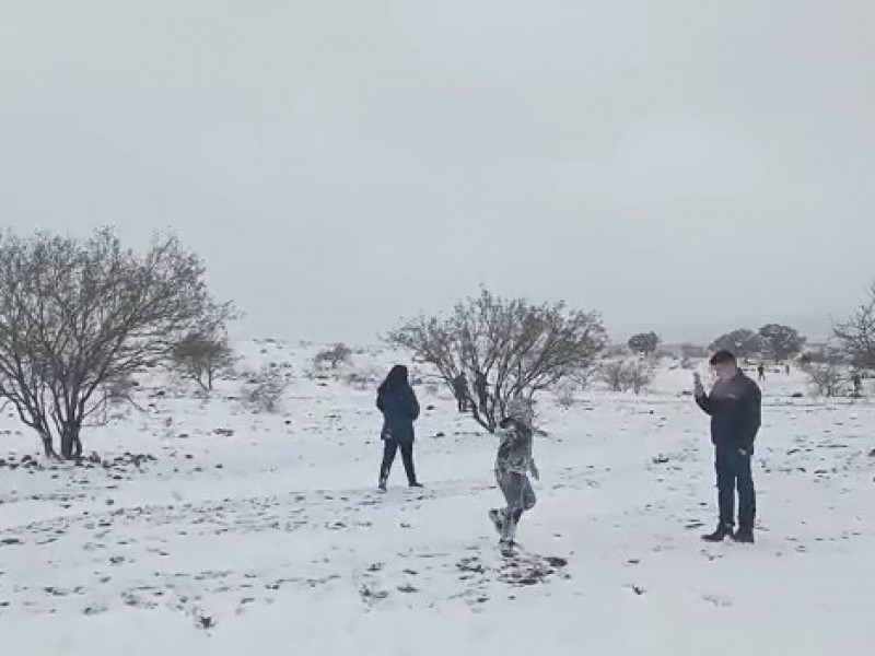 Salen nogaleses a disfrutar de la nevada