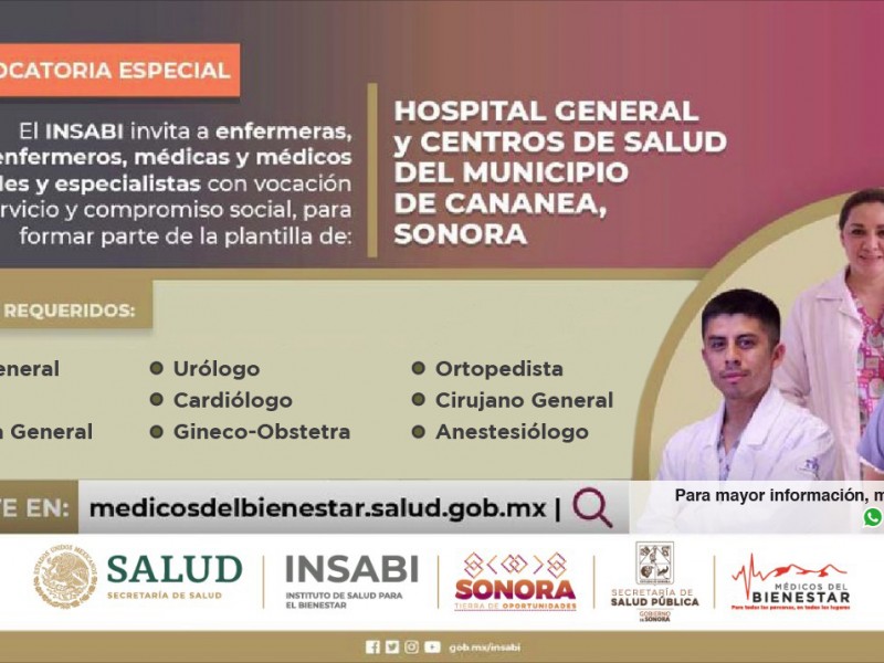Salud Sonora busca personal médico para Hospital General de Cananea