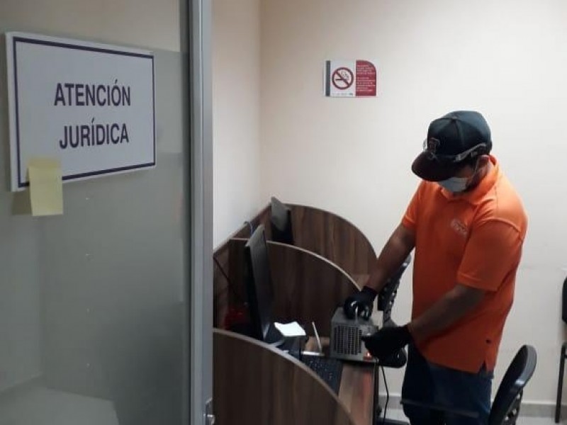 Sanitizan instalaciones del Centro de Justicia para las Mujeres