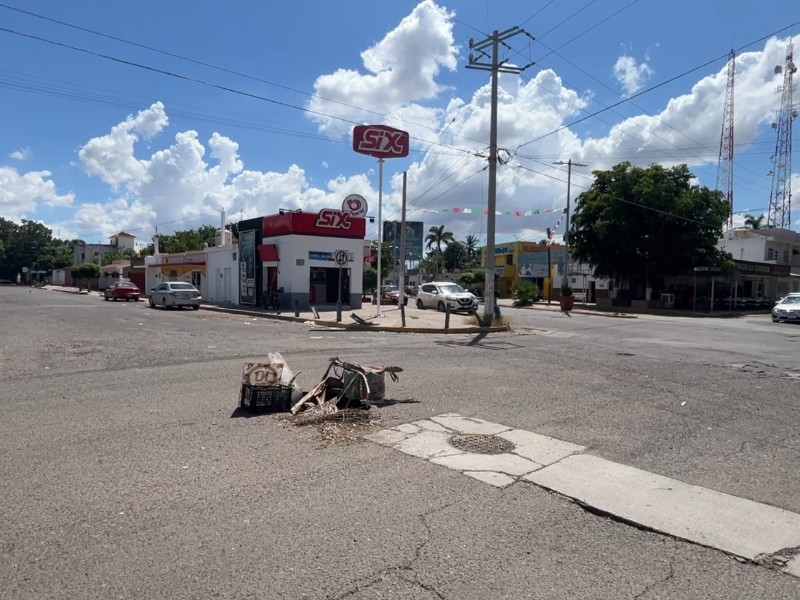 Se abre otro socavón en Guasave, ahora en la colonia Ermita
