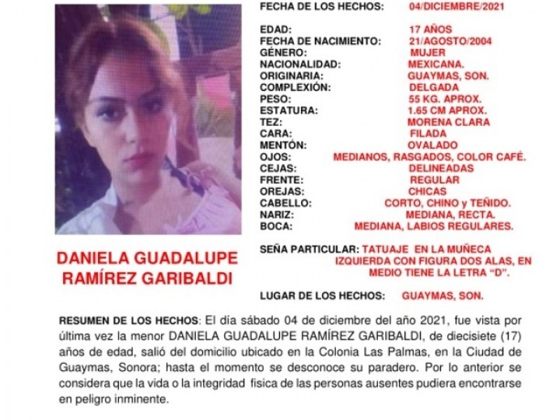 Se activa alerta Amber en Guaymas