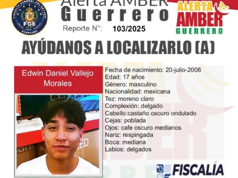 Se activó Alerta Amber por desaparición de un adolescente en Zihuatanejo