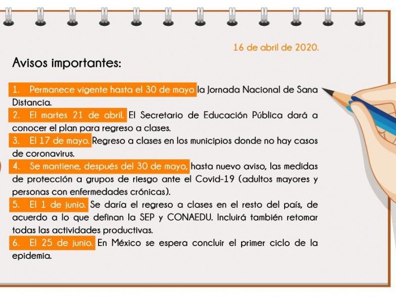 Se amplía contingencia para el sector educativo