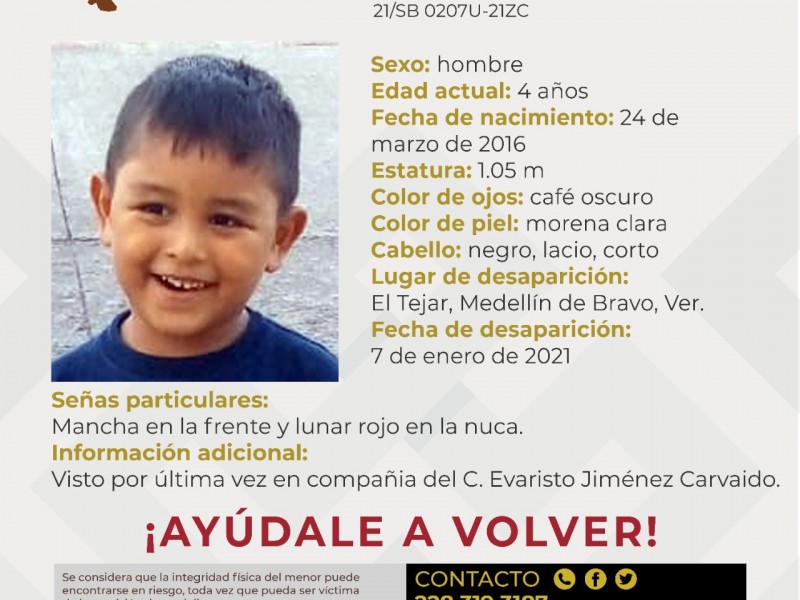 Se busca menor desaparecido en el Tejar, municipio de Medellín