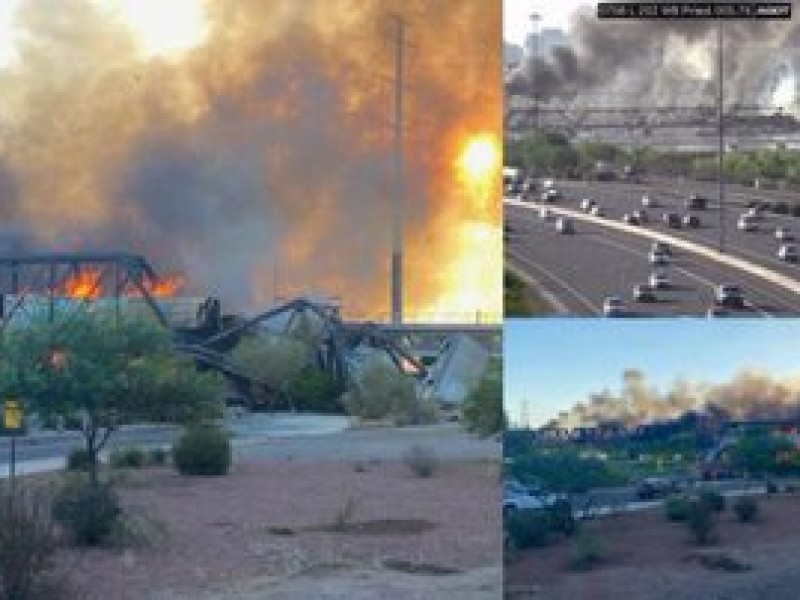 Se descarrila tren y provoca gran incendio en Arizona