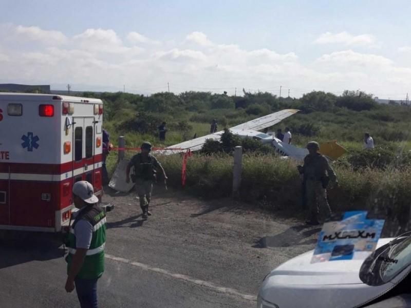 Se desploma avioneta en Carretera Laredo, Nuevo León