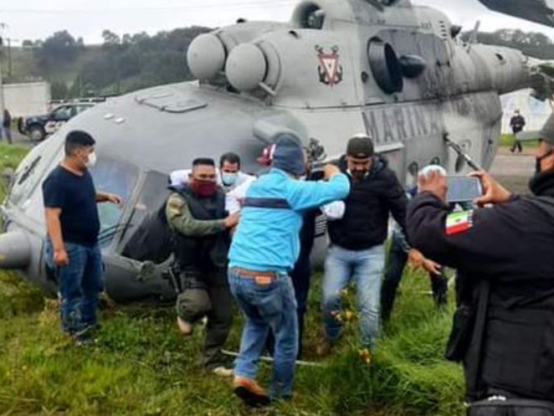 Se desploma helicóptero donde viajaba Secretario de Gobierno