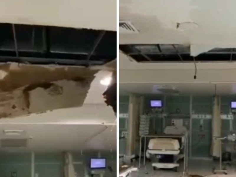 Se desploma parte de techo en hospital de Tapachula