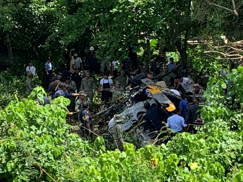 Se desplomó helicóptero de la Marina en Frontera Tabasco
