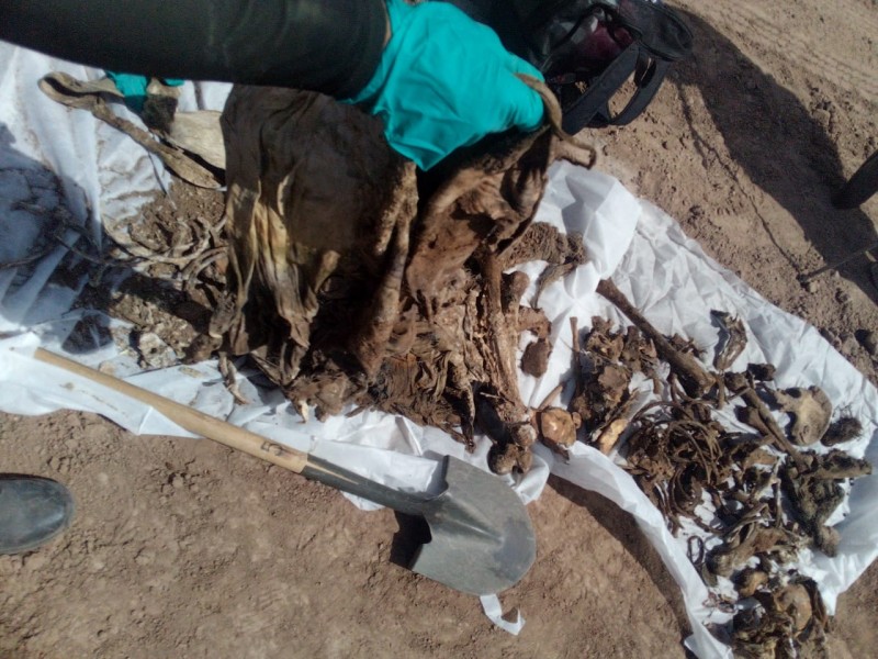 Se encontraron enterrados los restos humanos de dos mujeres