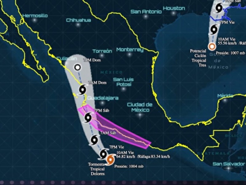 Se espera domingo lluvioso para Nayarit por tormenta Dolores