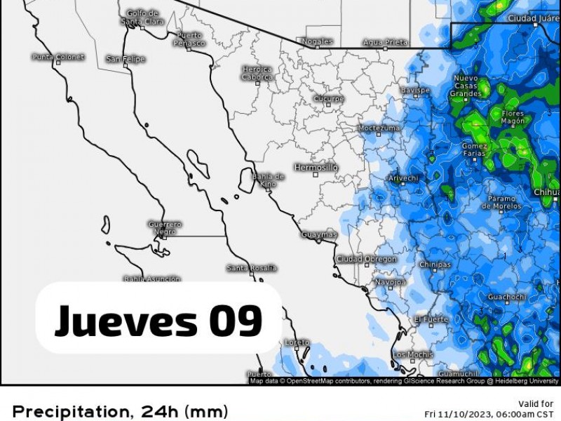 Se espera llegada del frente frio numero 9 a Sonora