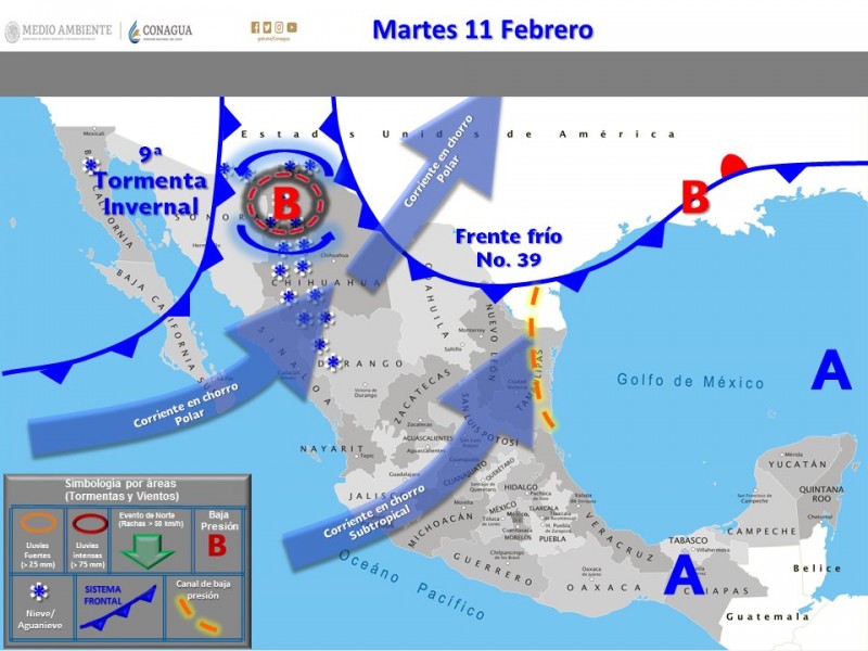 Se espera nuevo frente frío para Sonora