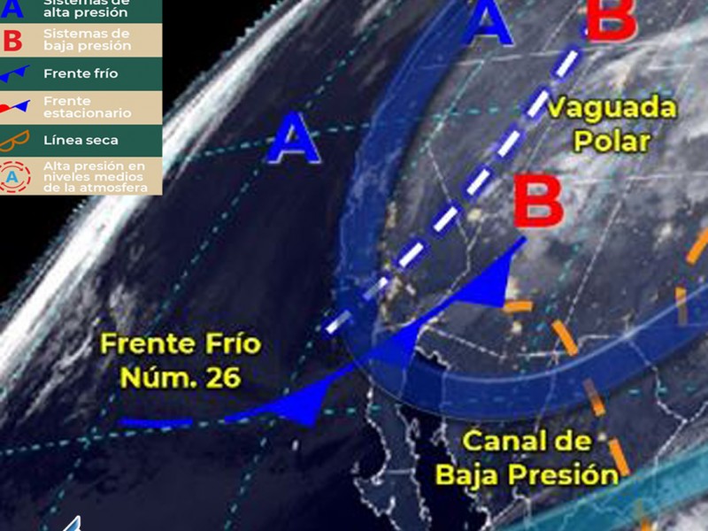 Seguirán efectos del frente frío 26