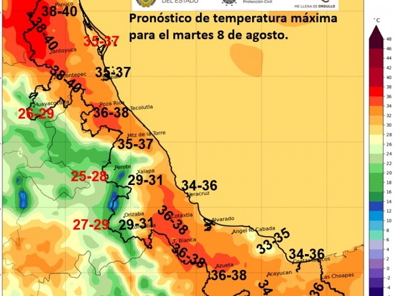 Se esperan altas temperaturas en todo el estado