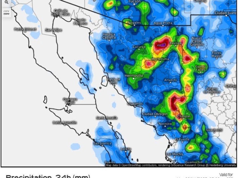 Se esperan lluvias en algunas zonas de Sonora