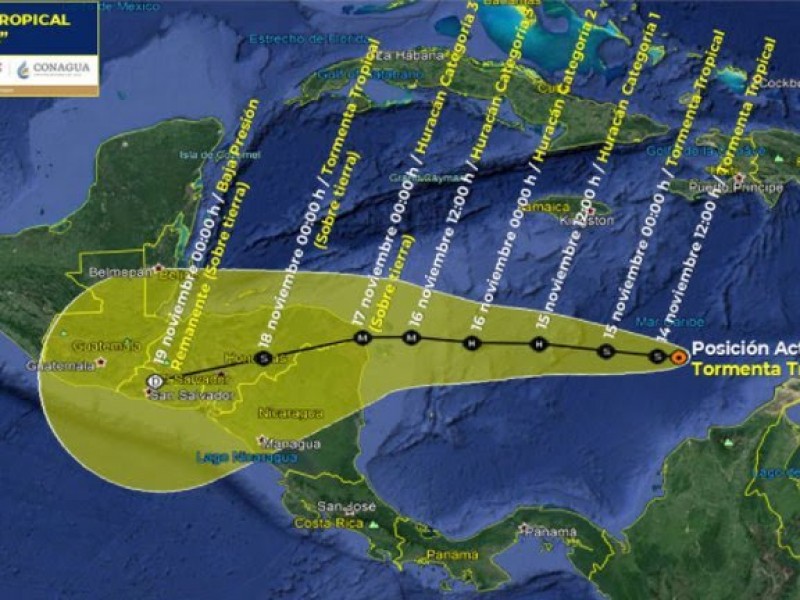 Se esperan precipitaciones muy fuertes para Tabasco, Chiapas, Quintana Roo