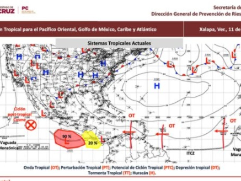 Se estiman lluvias para Veracruz en próximos días