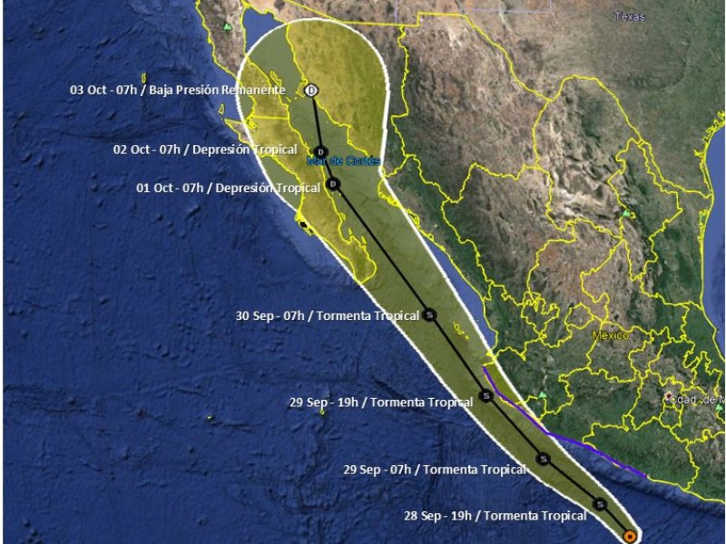 Sé forma ciclón al Suroeste del pacifico