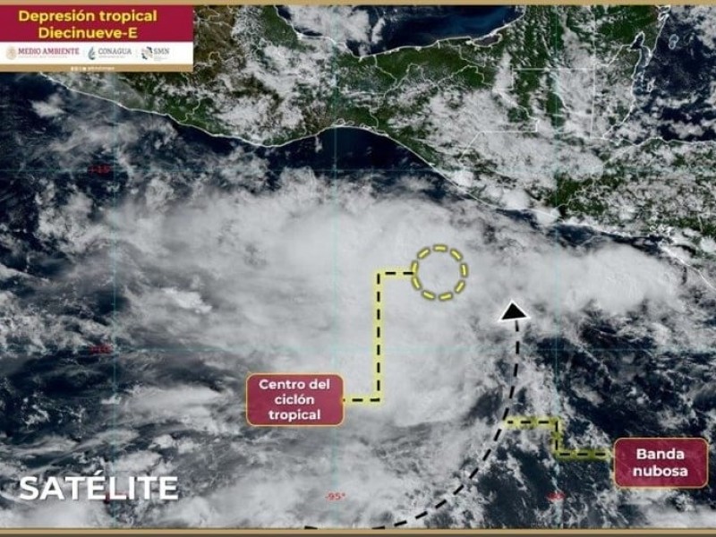 Se forma Depresión Tropical 19-E en el Océano Pacífico