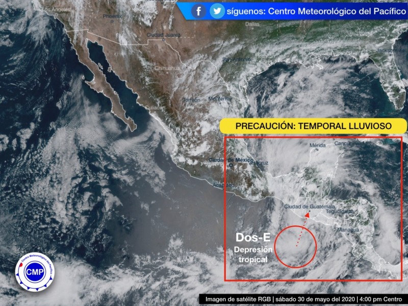 Se forma Depresión Tropical Dos-E