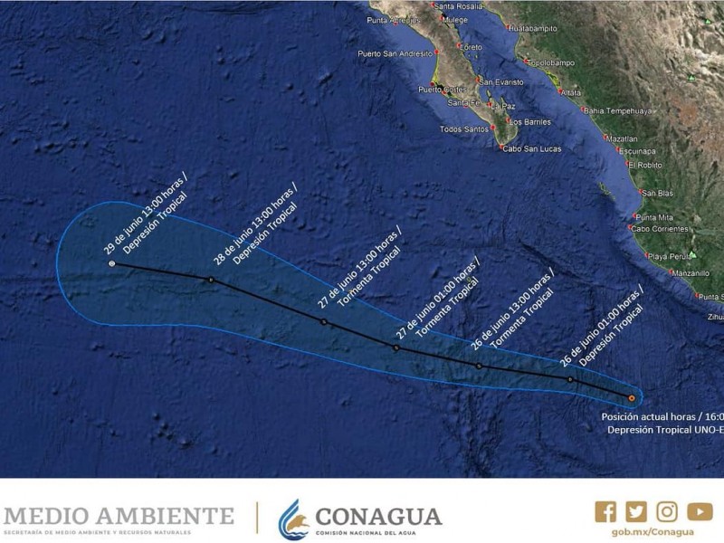 Se forma depresión tropical en el Pacífico mexicano