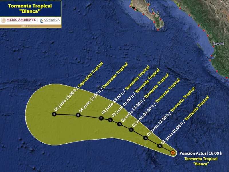 Se forma la tormenta tropical Blanca