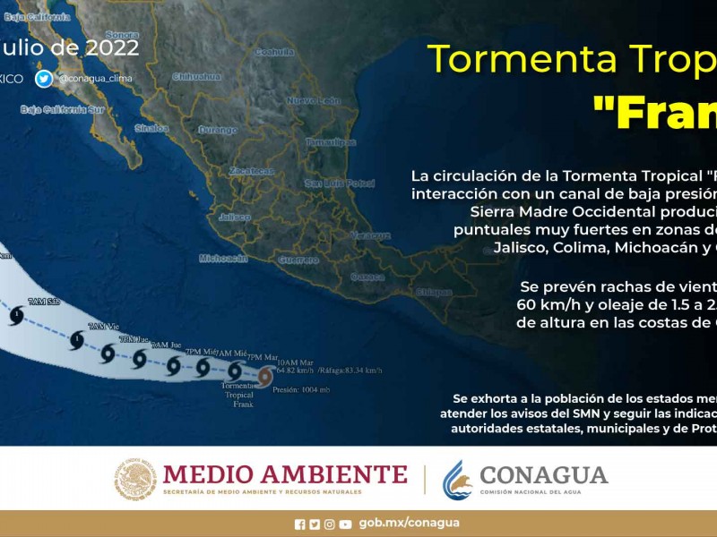 Se forma la tormenta tropical Frank frente a Acapulco