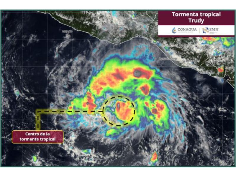Se forma la tormenta tropical Trudy, frente a Oaxaca y Guerrero