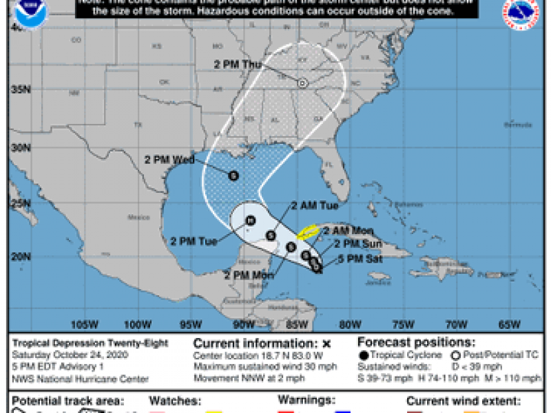 Se forma la Tormenta Tropical Veintiocho