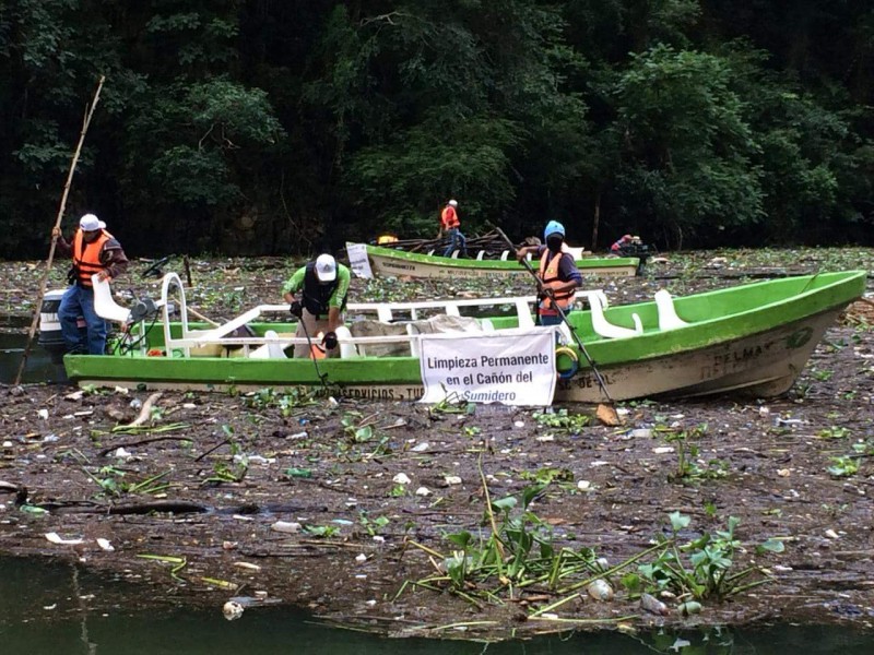 Se forma tapón de basura en el Cañon