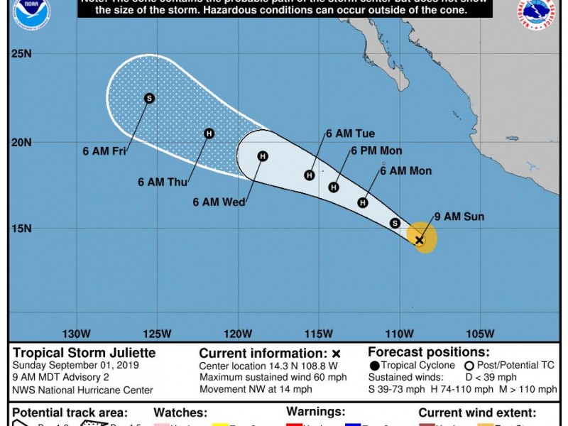 Se forma tormenta tropical Juliette